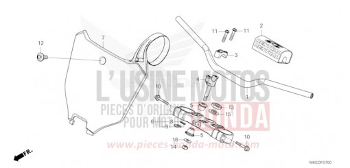 HANDLE PIPE/TOP BRIDGE CRF450RXM de 2021